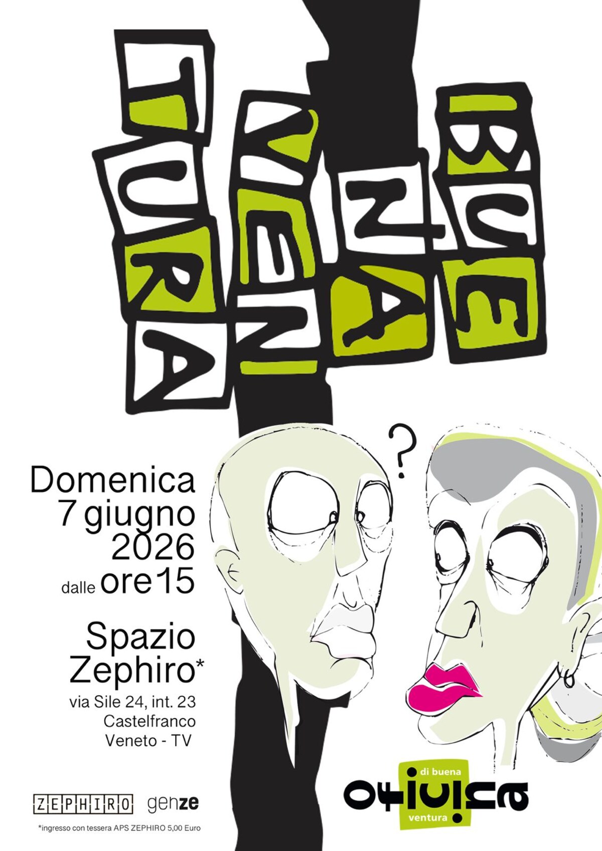 Buenaventura — Domenica 7 giugno 2026 dalle ore 15, Spazio Zephiro, Via Sile 24 int. 23, Castelfranco Veneto. Ingresso con tessera APS Zephiro 5 €